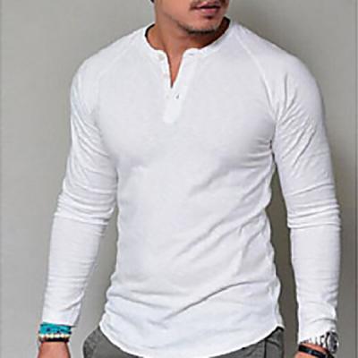 China QUICK DRY High Quality Casual Custom Logo Polyester Round Neck Basic Button Up Shirts Mens Long Sleeve T-Shirt for sale