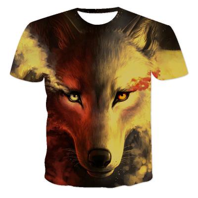 China QUICK DRY custom low moq DIY digital printing all over 3d sublimation animal mens short sleeve wolf printing T-shirt for men for sale