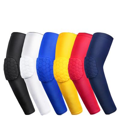 China Sports Daily Elastic Honeycomb Sponge Elbow Pads Anti-collision Soccer Basketball Arm Sleeves Protector Compression Elbow Brace Sleeves for sale