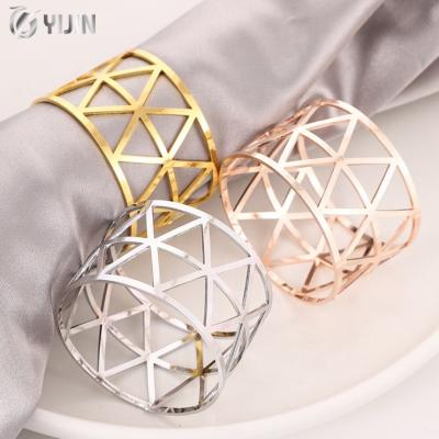 China Cheap Viable Tableware Bulk Metal Gold Napkin Holder Hotel Wedding Party Iron Napkin Rings for sale