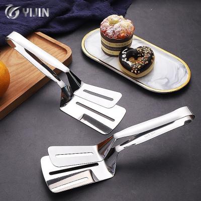 China Viable Wholesale Pizza Steak Bread Cooking Universal Clip Clamp BBQ Kitchen Stainless Steel Food Tongs for sale