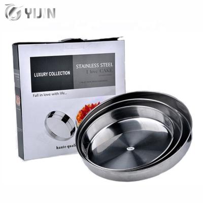 China Best Selling Tool DIY Home Viable Round Dish Stainless Steel Baking Cake Pan for sale