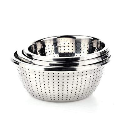 China Factory direct sale 201 stainless steel mesh strainer strainer bowl sustainable fruit colanders for sale