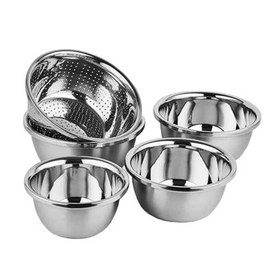 China Sustainable Cheap Price Rice Sieve 201 Stainless Steel Colander Sieve Set for sale