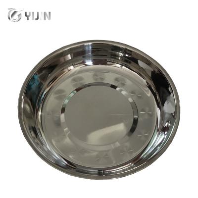 China Factory Direct Selling Workable Round Polish Metal Soup Bowl Dinner Dish Stainless Steel Tray for sale