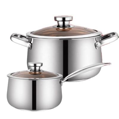 China Factory direct viable cookware set of milk pot stainless steel luxurious steel stock pots for sale