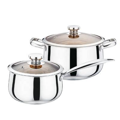 China Viable factory direct cookware set milk sauce soup pan sus304 stainless steel cooking pot with handle for sale