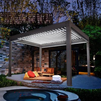 China Weather Resistant Adjustable Square Tube Pergola New Customized Modern Waterproof Aluminum for sale