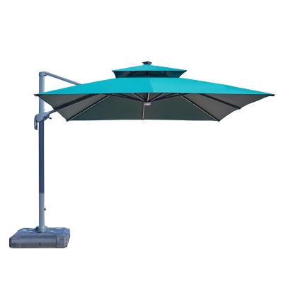 China Modern High Quality Outdoor Cantilever Patio Umbrella Sun Waterpoof Cantilever Umbrella Parts With Light for sale