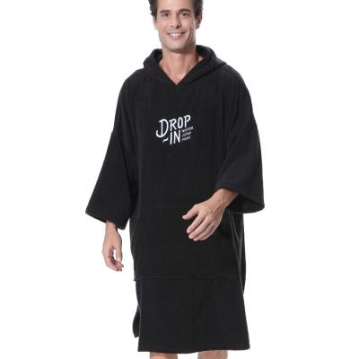 China Surf Hooded Poncho Cotton Towel Poncho Hypoallergenic Adult Swimming Hooded Beach Towel for sale