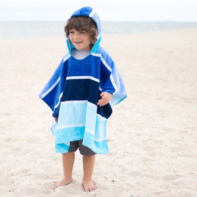 China Child safe cotton kids poncho towel printed plain hooded poncho towels for kids for sale