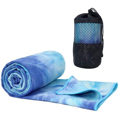 China Non Slip Custom Hot Tie Dyed Microfiber Yoga Towel QUICK DRY Yoga Mat Towel Yoga Mat Towel for sale