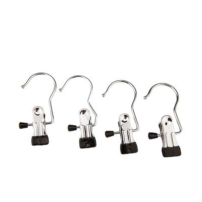 China Simple Minimalist Chrome Metal Clip Hangers Towel Hats Belts Hanger For Clothing for sale