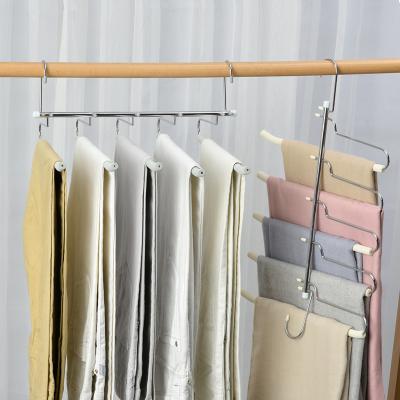 China Factory Wholesale Modern 5 Layers Pants Hooks Metal Hanger For Clothing Double Hooks For Pants Hanger for sale