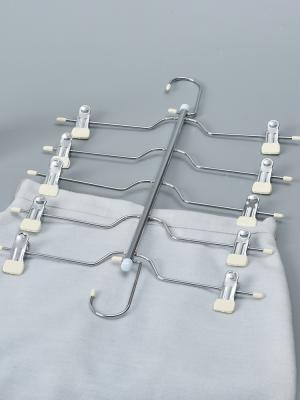 China Modern Non-slip Double Hook Metal Pants Racks Customized Hanger Pant &skirt Hangers With Clip for sale