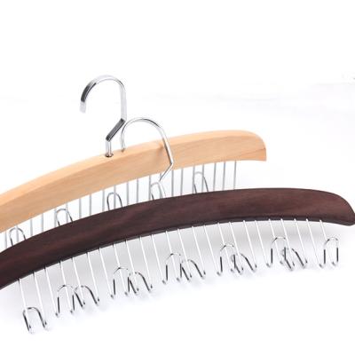 China Wooden Tie Belt Organizer 12 Hooks Belt Hanger Holder Hanger with Hook Scarf Hanger for sale