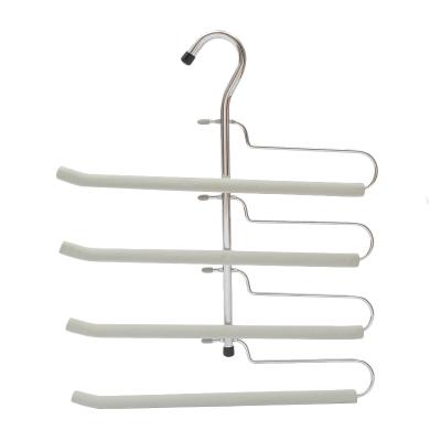 China Multifunction Eco - Friendly Metal Pants Hanger 4 Layer Non - Slip EVA Foam Hangers for sale