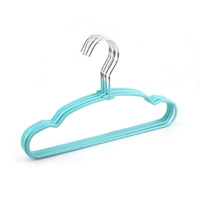 China Children's PVC Coated Wire Cloth Hanger For Baby Household Kid's Hangers for sale