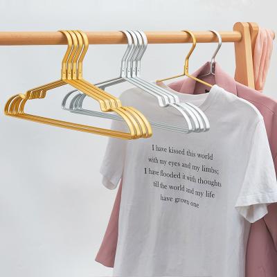 China Modern Cheap Widened Metal Cloth Hanger Aluminum Alloy Hangers For Clothes Organizer for sale