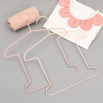 China Save Space Factory Supplied Wholesale Baby Kids Clothes Hanger Metal Hangers Without Staples for sale