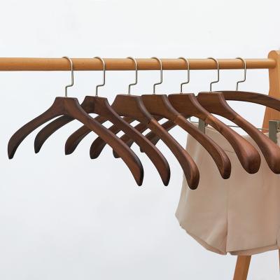 China Wholesale Luxury Custom Made Bikini Coat Jackets Wooden Hanger With Metal Hook Wood Hangers for sale