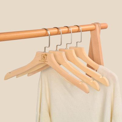 China High Quality Modern Wooden Hanger Customized Clothes Anti-Slip Pants Pants Wooden Hangers for sale