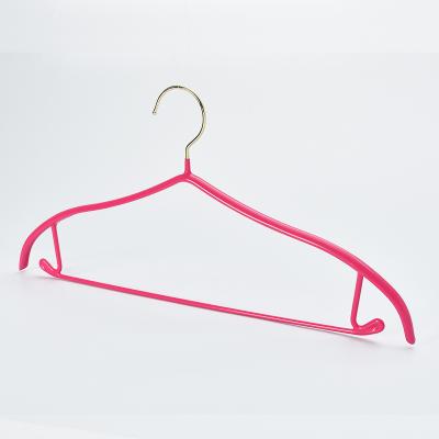 China Modern high quality pvc plating metal traceless coat hanger for clothing clothes rack for sale