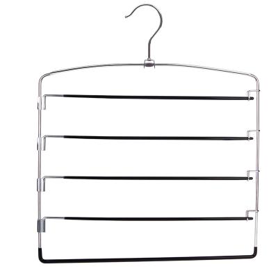 China High Weight Capacity 5 Layer 360 Hook Space Saving Metal Hanger Rotating Rack Pants Hanger Multifunctional Pants Rack for sale