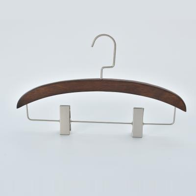 China Modern High Quality Wooden Panty Skirt Hangers with Clips and Hooks Hanger for sale