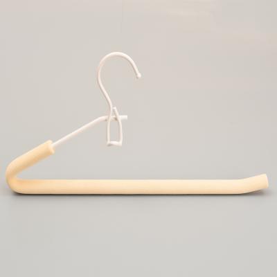 China Space Saving EVA Foam Padded Wire Metal Hanger Open End Anti Slip Pants Trousers Hanger for sale