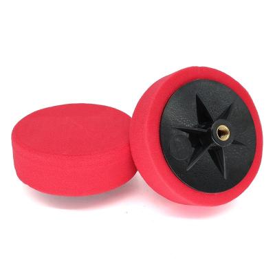 China Car high quality semi-hard surface red color sponge cleaning polishing pad for sale