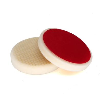 China Factory Good Elasticity 6 Inch Grid Cutting Surface Car Heavy Cutting Sponge Polishing Pad With Backing Plate for sale