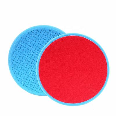 China Factory Good Elasticity 6 Inch Grid Cutting Surface Car Heavy Cutting Sponge Polishing Pad With Backing Plate for sale