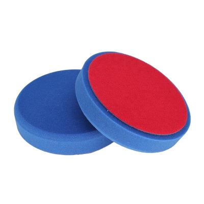 China Good elasticity flat 6 Inch Medium buffing sponge foam polishing pads with velcro for sale