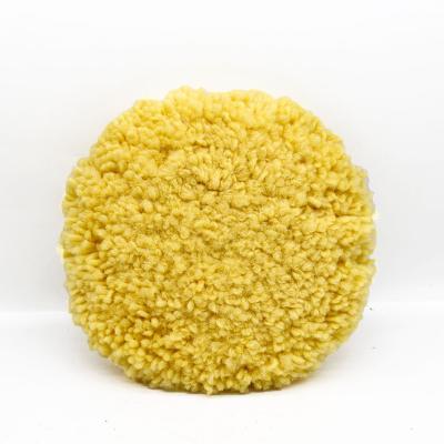 China Durable Car Bodywork Tools Yellow Single Side Wool Buffing Polishing Pad For Polishing Use for sale