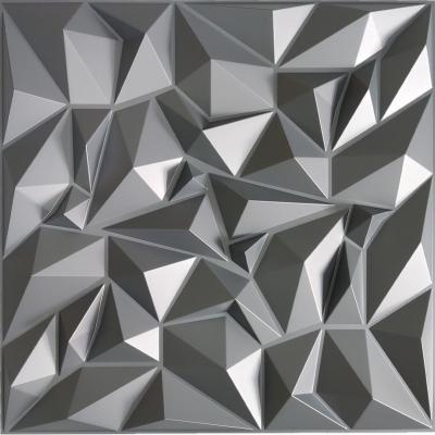 China Raincoat | Fire resistant | Easy To Install Matt Silver 3D PVC Wall Panel Diamond For Interior Wall Decor, Wall Decor PVC Panel, 3D Texture Panel for sale