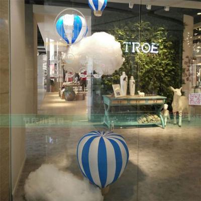 China Custom Hot Europe Fiberglass Blue And White Air Balloon Indoor Decorations for sale