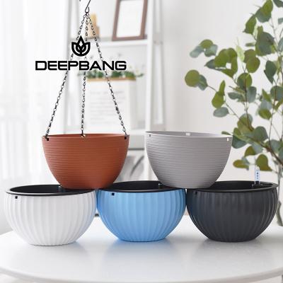 China 2021 Hot Minimalist Plant Wholesale Cheap Garden Round Shape Small Lazy Self Watering Plastic Flower Pot for sale