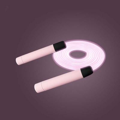 China Custom Luminous Fitness Sports Logo Kid Flashing Light Skipping Rope Fluorescent Glowing Jump Rope for sale