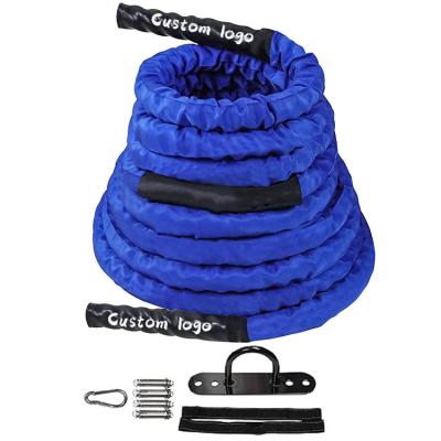 China Universal Wholesale Workout Battle Rope 100% Poly Dacron Heavy Lengths 30Ft 40Ft 50Ft With Protective Sleeve for sale