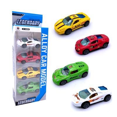 China Toy Factory Direct Price Cheap Diecast Children's Car Toys 4 Kinds Alloy Simulation Diecast Police Car Toy Set for sale