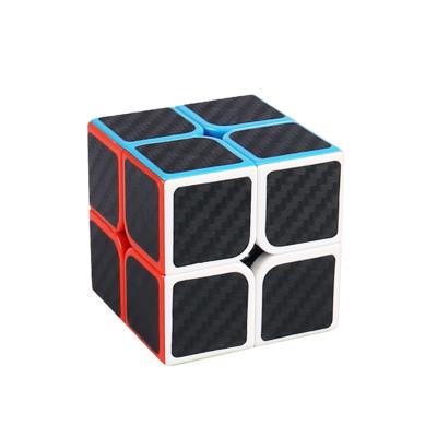 China Brain Exercise Educational Toys Durable Second Degree Carbon Fiber Cube Compete In Speed ​​Cube 2*2*2 Puzzle Plastic Magic Cube For Kids for sale