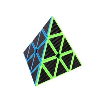 China Brain Exercise Educational Toys Pyramid Carbon Fiber Durable Compete In Speed ​​Magic Cube Puzzle Plastic Magic Cube For Kids for sale