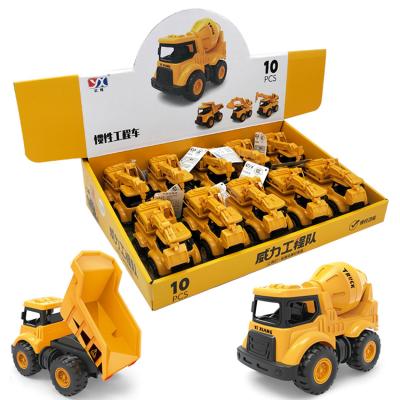 China Boys Crane Supermarket Toy Gift For Toy Mixer Unloader Eco Friendly Engineering Vehicle Toy Boy Large Inertia Friction Excavator for sale