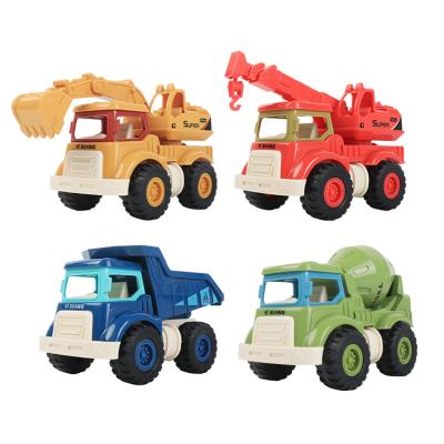 China Wholesale Eco Friendly Plastic Rubbing Toy Mixer Dumper Crane Car Toy Engineering Truck Excavator Rubbing Toy for Children for sale