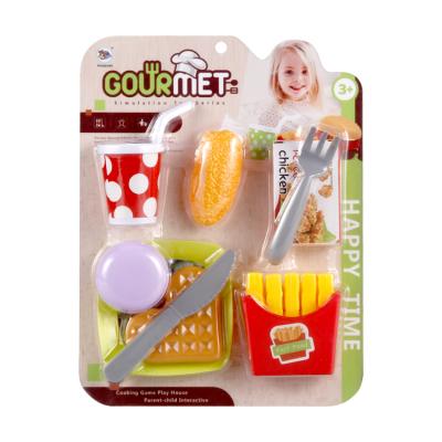 China Pretend Play Toy Set Parents And Kids Interactive Game To Cultivate Interest Pretend Play Plastic Baby Kitchen Portable Fast Food Toy for sale