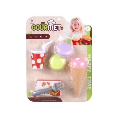 China Pretend Play Toy Set Parents and Children Play Interactive Plastic to Pretend Play Kitchen Toys Fast Food Set Toys for sale