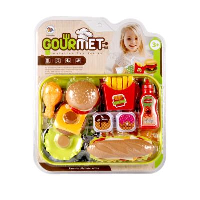 China Pretend Play Toy Set 2021 Kid Diy Mini Food Kitchen Toys Kids Pretend Play Set Children Kids Fast Food Toy For Girls for sale