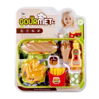 China Pretend Play Toy Set Tableware Food Toys Set Fast Food Plastic Toy Set For Kids Sets For Kids Play for sale