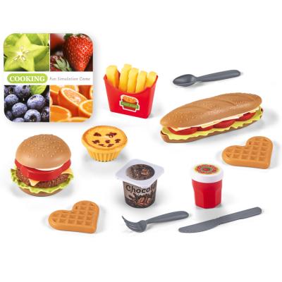 China Pretend Combo Play Toy Set Removable Food Toys Hamburger and Matching Food Play Set for Kids Food Playing Kitchen Set Toys for sale